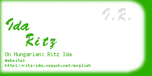 ida ritz business card